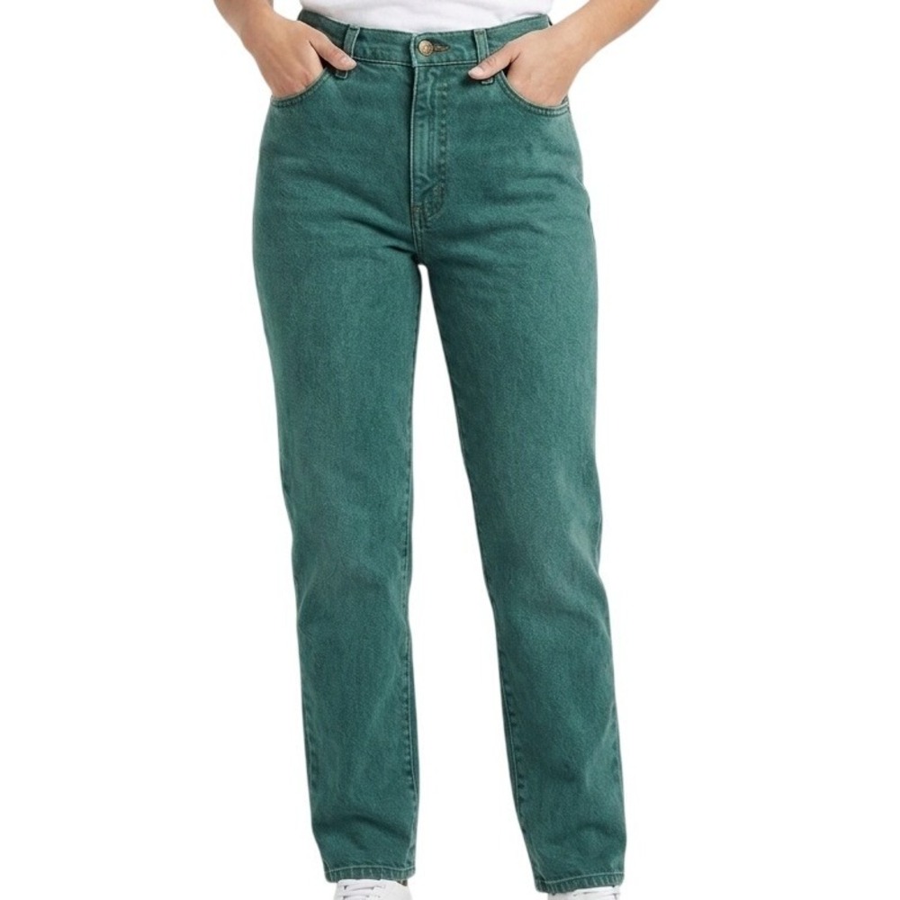 Vintage Express Made in USA Womens Hunter Green Straight Jeans Size 9/10